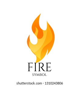 Fire logo vector icon. Conceptual gradient flame symbol