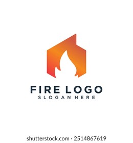 Fire logo vector icon design illustration template