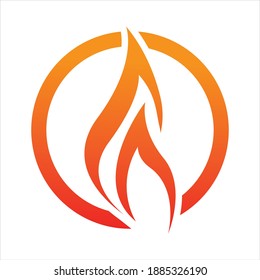 Plantilla de diseño de la ilustración del icono del vector del logotipo del fuego - Vector