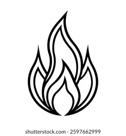 Fire Logo Vector Illustration on White Background - Bold and Dynamic Flame Design