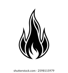 Fire Logo Vector Illustration on White Background - Bold and Dynamic Flame Design