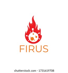 fire logo. and virus design template vector