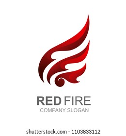 fire logo with wing design and modern look, logo ready to use