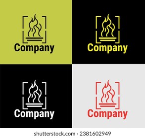 fire logotype, elements color variation abstract icon. Modern logotype, business template.