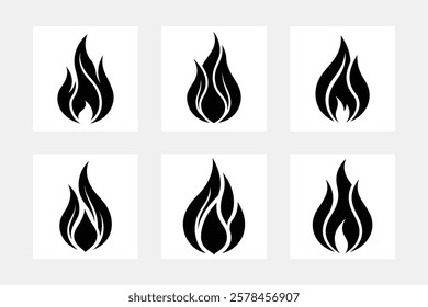 Fire logotype icon silhouette vector illustration.