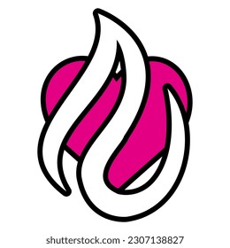 Fire Love 15 Patch V76 Patch Streetwear, Urban Design Black and White Colors Patch Commercial Use