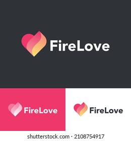 FIRE LOVE logo can be used for businesses like Dating Apps, Couples Counseling, Love Portals, Connection Websites. 