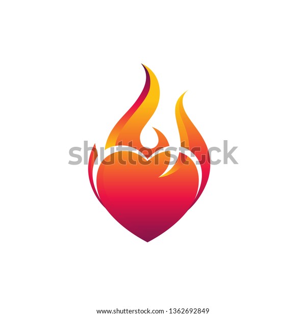 Fire Love Logo Designs Concept Heart Stock Vector Royalty Free