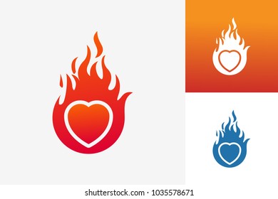 Fire Love Logo Template Design Vector, Emblem, Design Concept, Creative Symbol, Icon