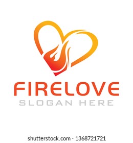 fire love logo vector