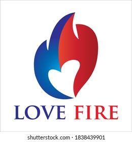 logotipo de plantilla de amor contra incendios en fondo blanco aislado