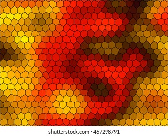 Fire low poly hexagon style vector mosaic background