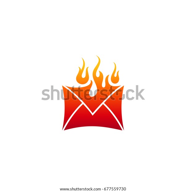 Fire Mail Logo Stock Vector Royalty Free 677559730