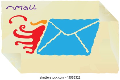 fire mail simple yellow paper label