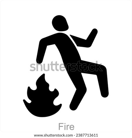 Fire and male icon concept
