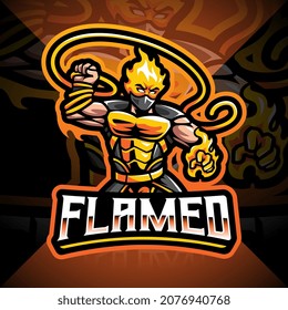 Fire man esport mascot logo design