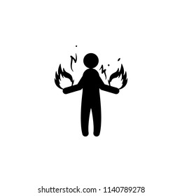 fire man icon. Element of super hero icon for mobile concept and web apps. Glyph fire man icon can be used for web and mobile