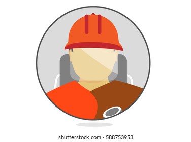 Fire man vector icon flat