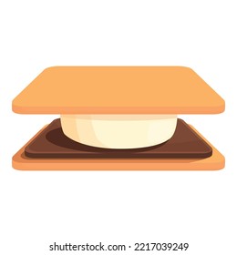 Vector de caricatura de icono del malvavisco de fuego. Fiesta de fuego. Espacio de postre