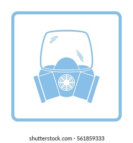 Fire mask icon. Blue frame design. Vector illustration.