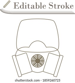 Fire Mask Icon. Editable Stroke Simple Design. Vector Illustration.