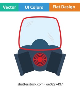 Fire mask icon. Flat color design. Vector illustration.