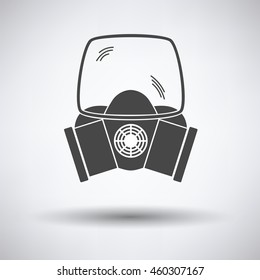 Fire mask icon on gray background with round shadow. Vector illustration.
