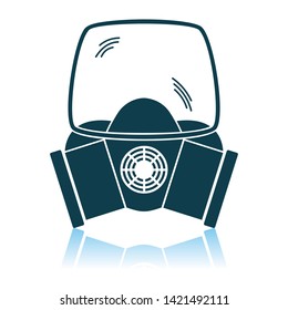 Fire Mask Icon. Shadow Reflection Design. Vector Illustration.