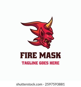 Fire Mask Simple Mascot Logo 