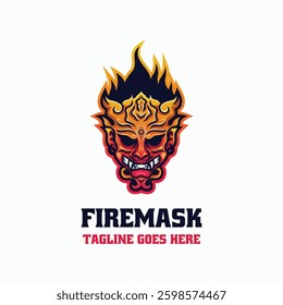 Fire Mask Simple Mascot Logo