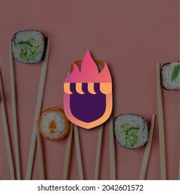 Fire Master Sushi Logo Design