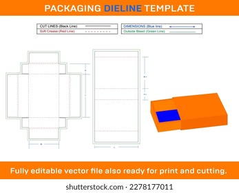 Fire Match Box, Dieline Template