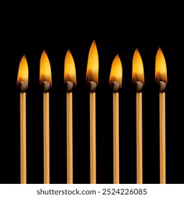 Fósforo de fuego, fósforos de llamas, palo de madera quemado y diseño de Ilustración vectorial de símbolo de símbolo de símbolo de carbón.