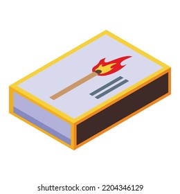 Fire match icon. Isometric of fire match vector icon for web design isolated on white background