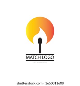 fire and match icon logo vector 