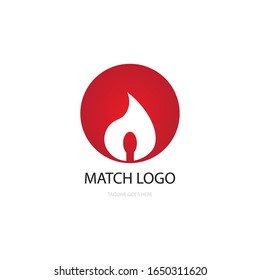 fire and match icon logo vector 