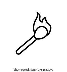 Fire, match icon. Simple line, outline vector elements of firefighters icons for ui and ux, website or mobile application