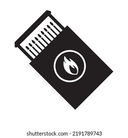 Fire Matchbox Stick Pack Icon | Black Vector Illustration |