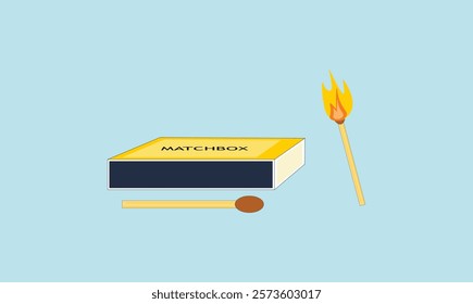 
Fire matchbox vector illustration for use.