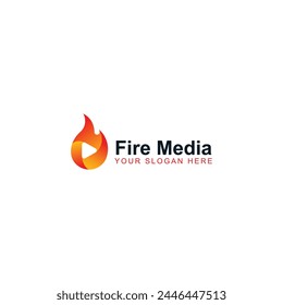 Fire media logo design in vector, media logo design