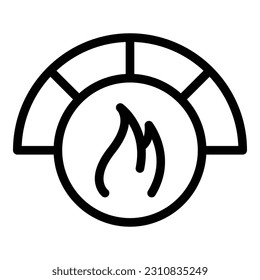 Symbol für den Feuerstoffwechsel ist der Umriss der Vektorgrafik. Chemisches System. Körperenergie