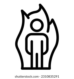 Fire metabolism icon outline vector. Body diet. Energy nutrition