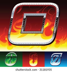 fire and metal font digit set