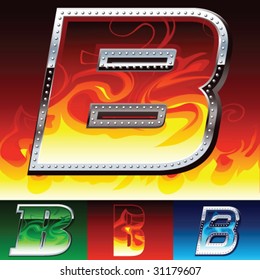 fire and metal font set