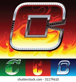 fire and metal font set