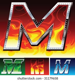 fire and metal font set
