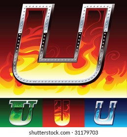 fire and metal font set