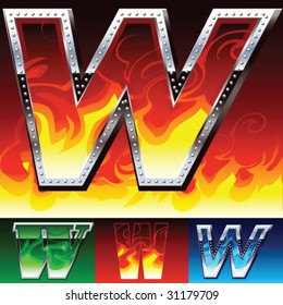 fire and metal font set