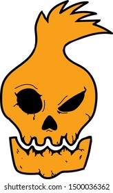 Fire Minion Pumpkin Skeleton Logo Design
