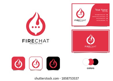 fire modern fire chat logo design and business card